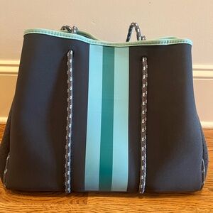 Grey and teal neoprene catch all bag
